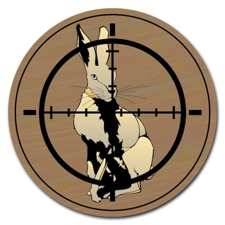 Signmission Rabbit Hunter Circle Vinyl Laminated Decal D-24-CIR-Rabbit hunter